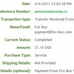 Důkaz platby FOX-BUX